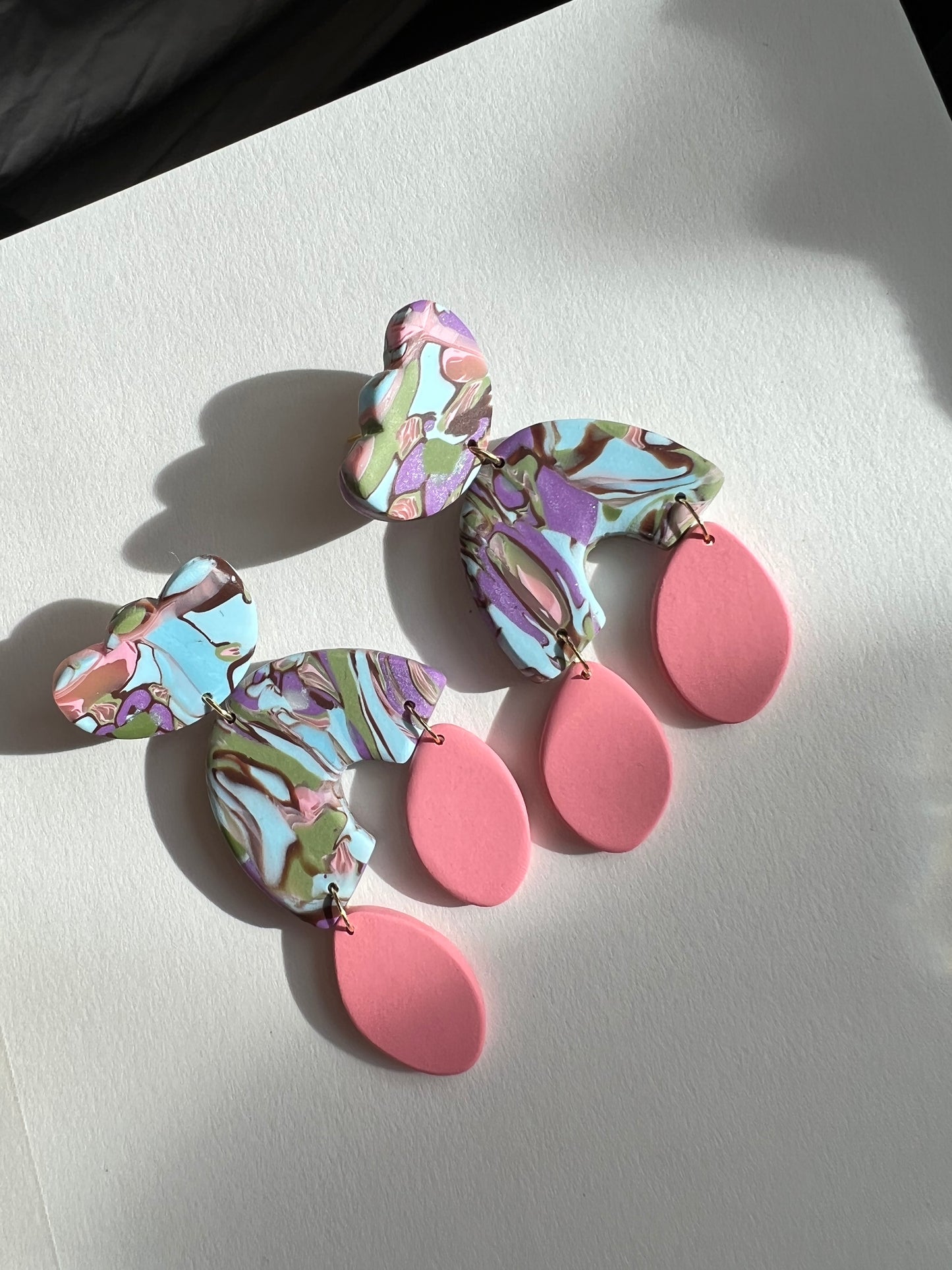 spring florals tulip & arch dangle earrings