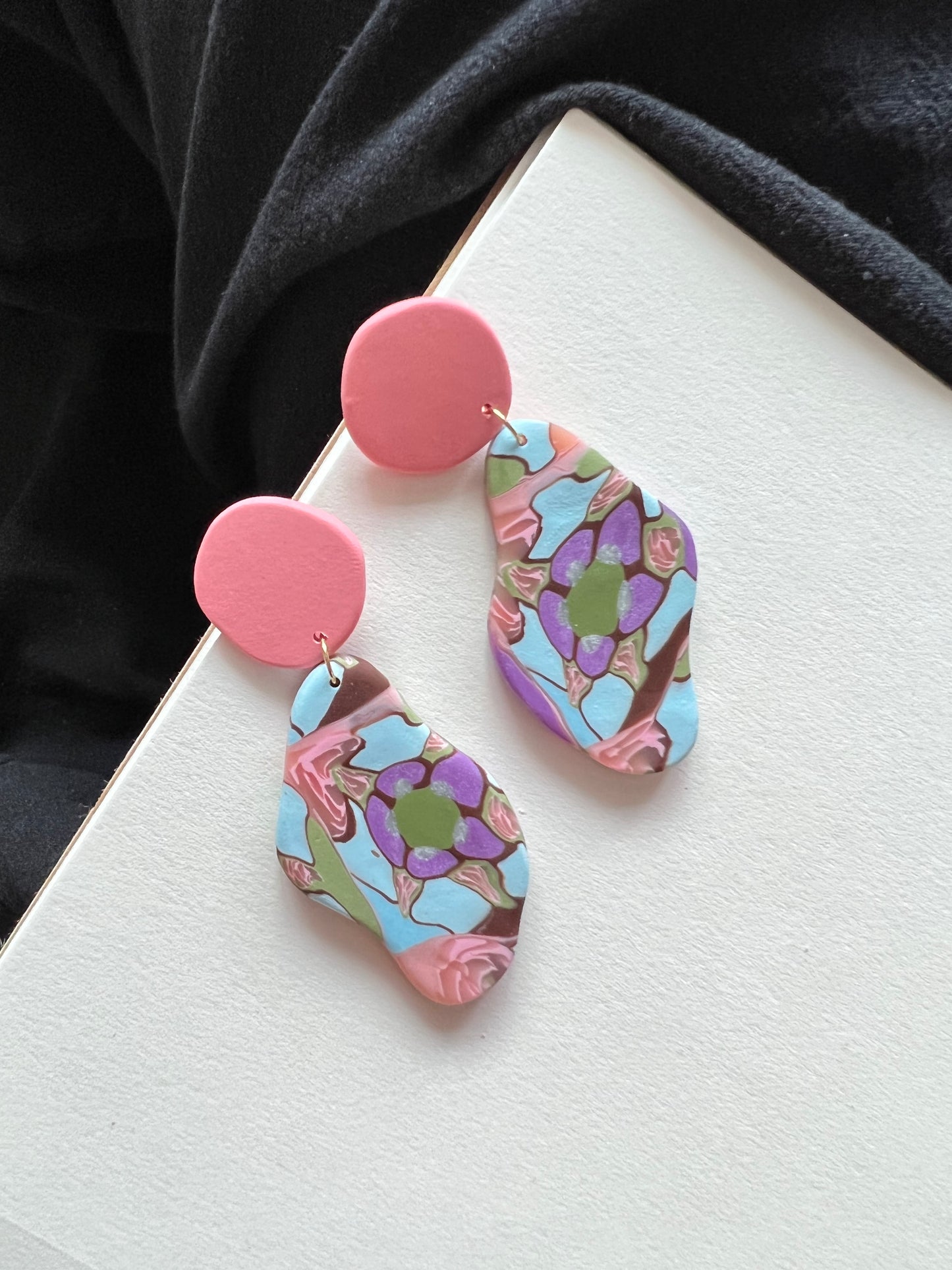 wavy potato spring earrings