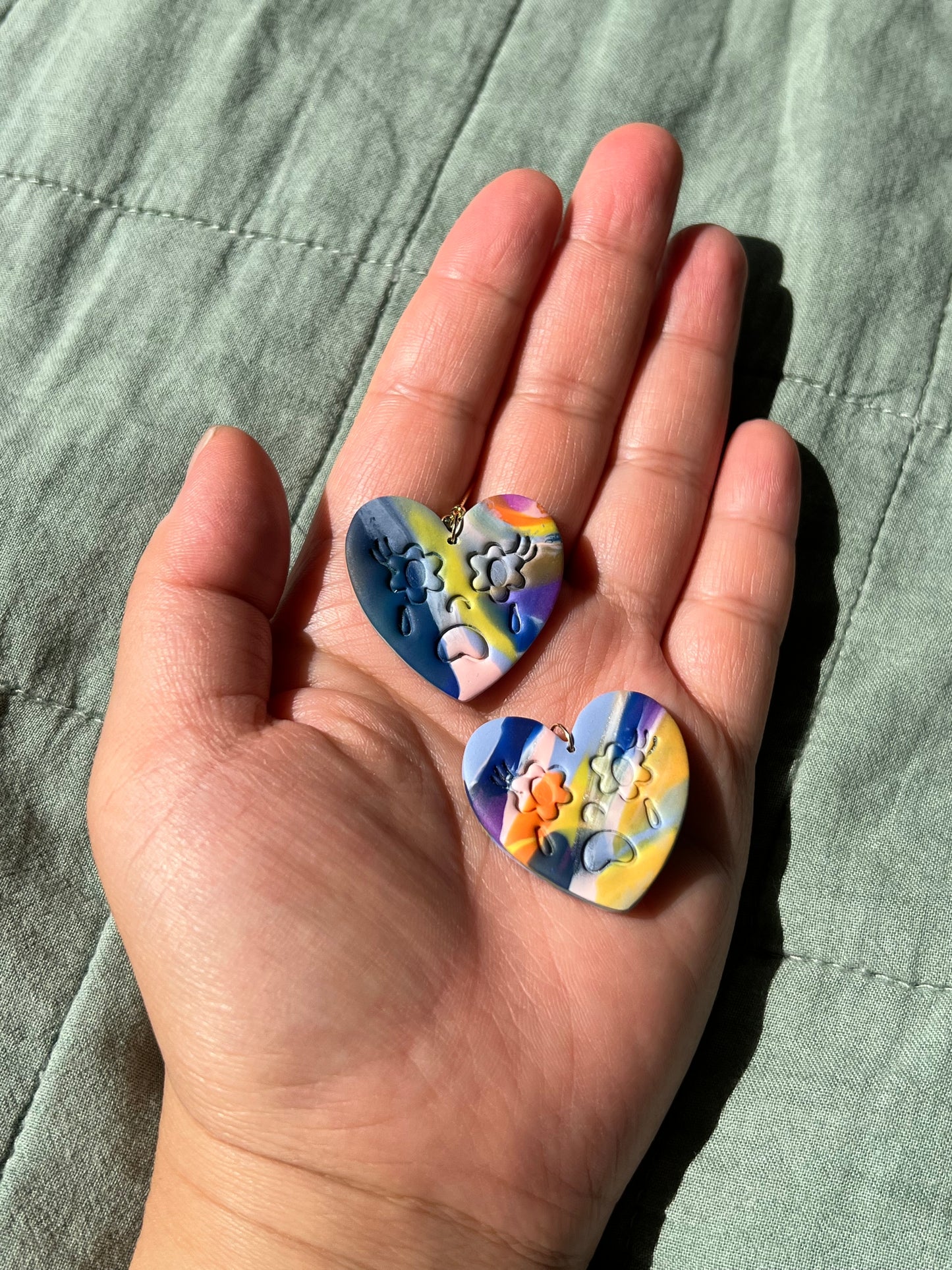 Crying Heart Marbled Dangles