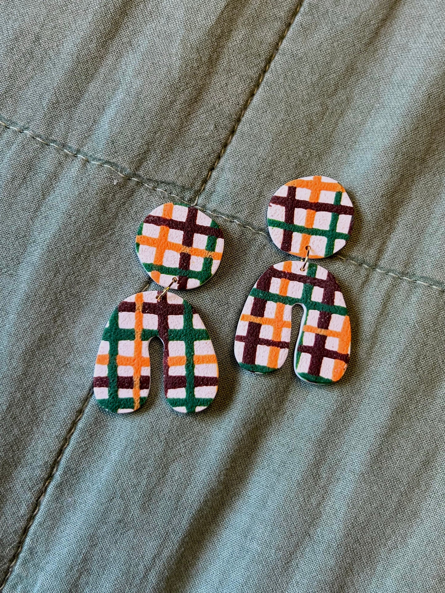 Fall Lines (thick) Organic Curvy Arch Dangles