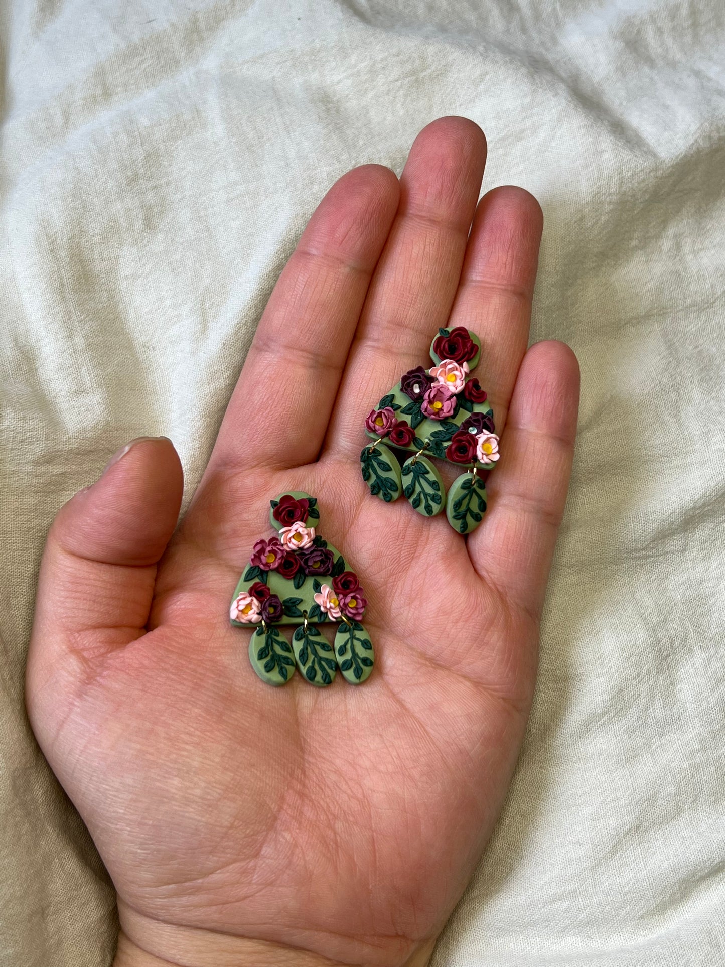 Organic Shape Floral Dangles