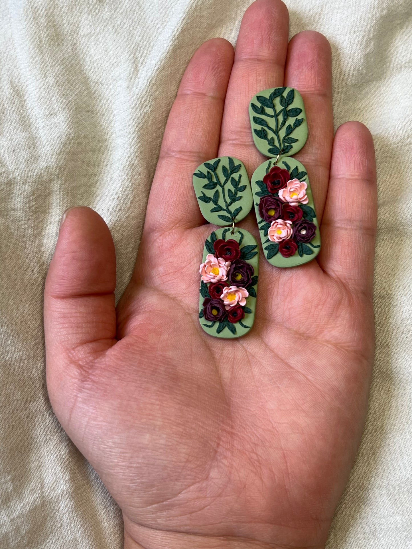 Pill Floral Dangle Earrings