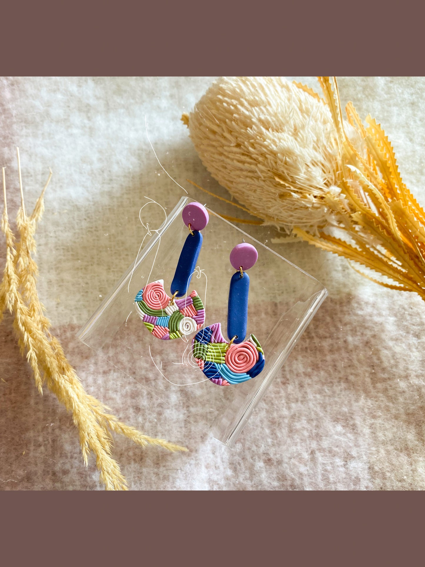 moony dangle Colorado spring pastel line earrings