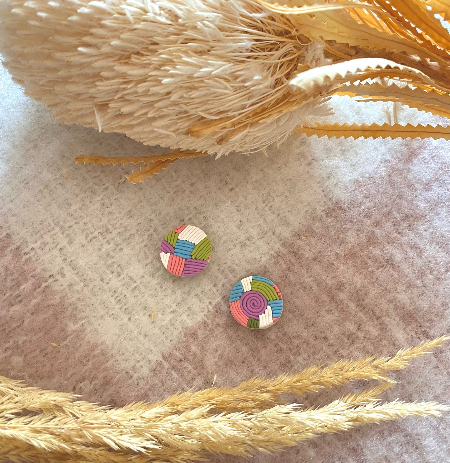circle stud Colorado spring pastel line earrings