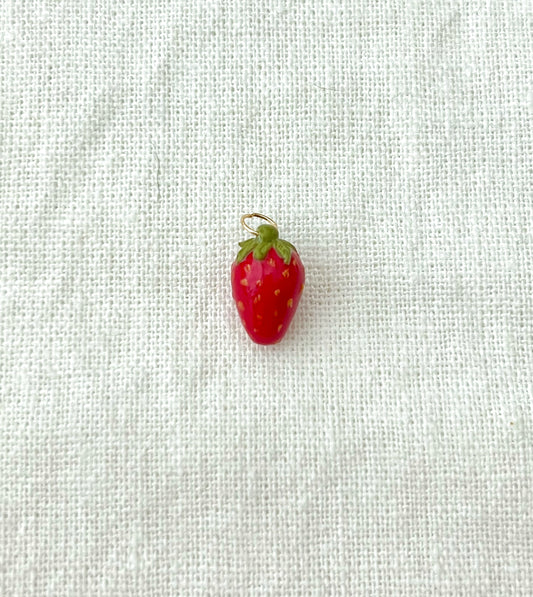 Strawberry - Food Charm Hoop or Dangle Earrings