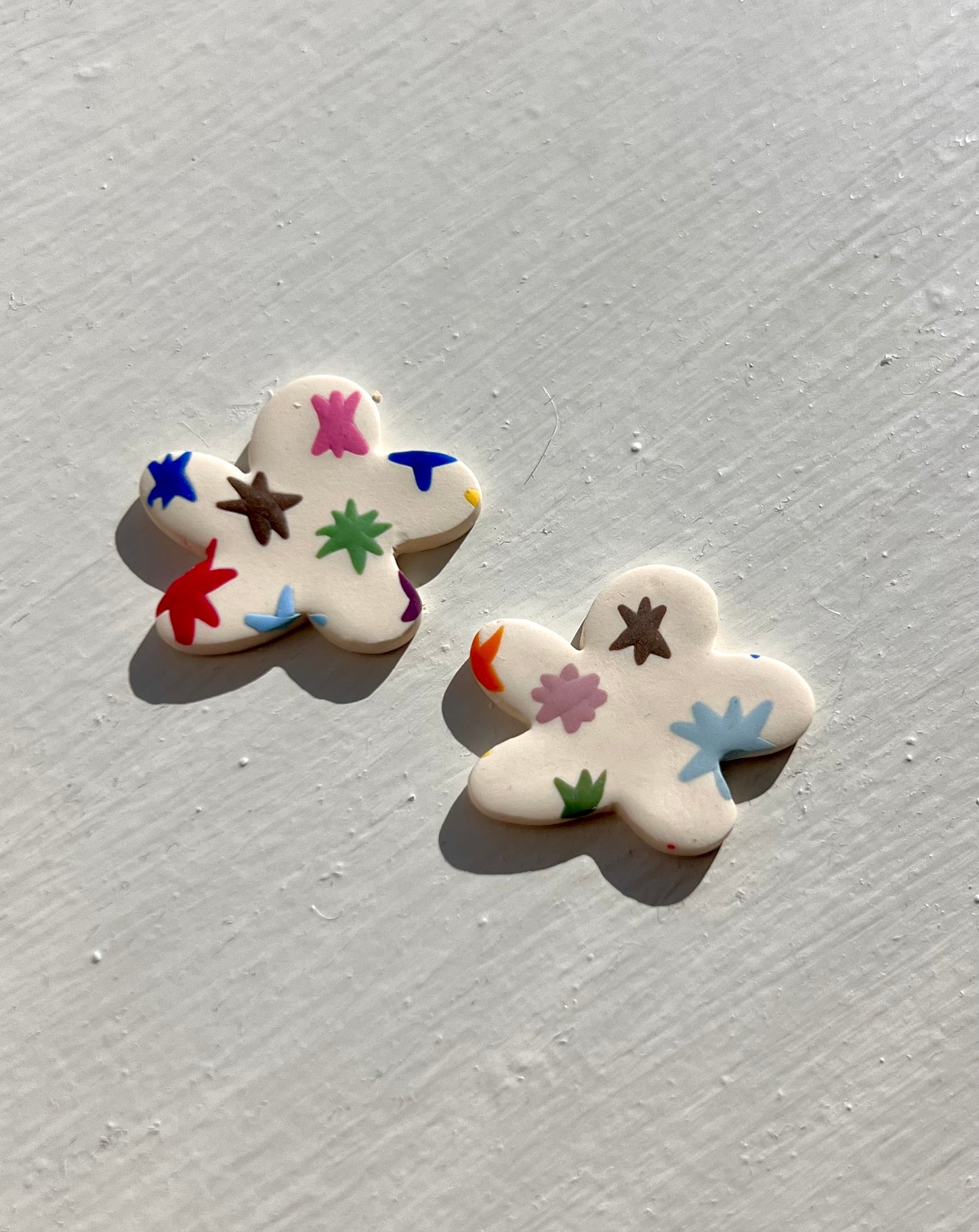 Star-Star Abstract Flower Studs