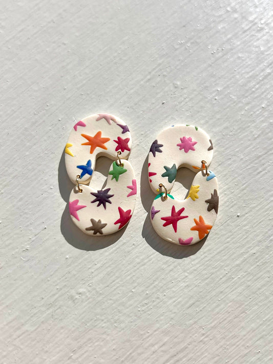 Star-Star Abstract Comma Earrings