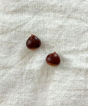 Chestnut - Food Charm Hoop or Dangle Earrings