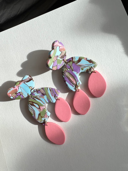 spring florals tulip & arch dangle earrings