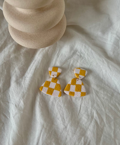 Trapezoid Checkered Earrings