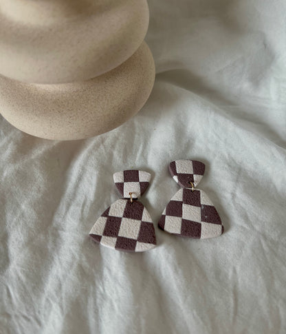 Trapezoid Checkered Earrings