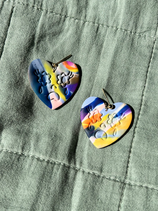 Crying Heart Marbled Dangles
