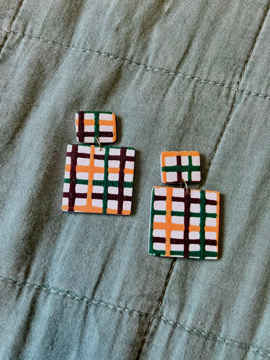 Fall Lines (thick) Square Dangles