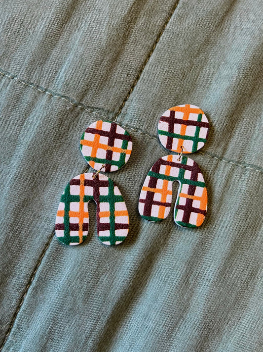 Fall Lines (thick) Organic Curvy Arch Dangles