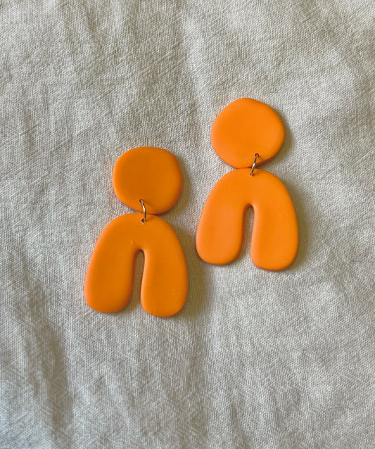 Orange Orange Curvy Arch Dangles