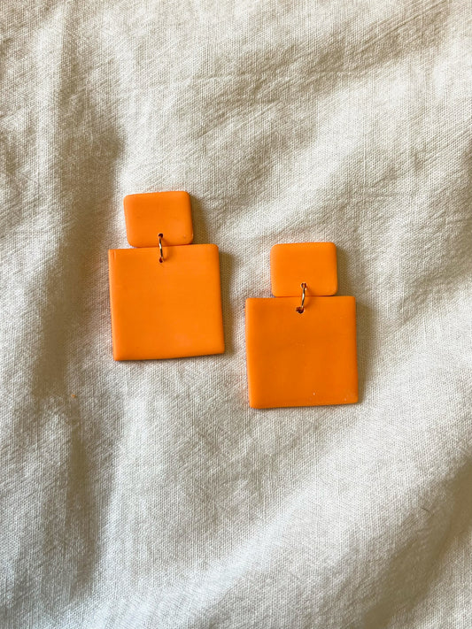 Orange Orange Square Dangles