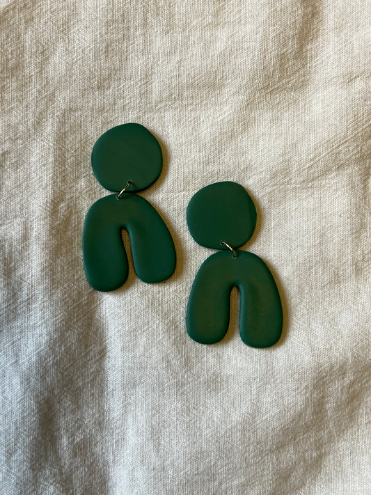 Forrest Green Curvy Arch Dangles