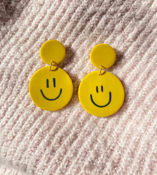 yellow smiley face dangles