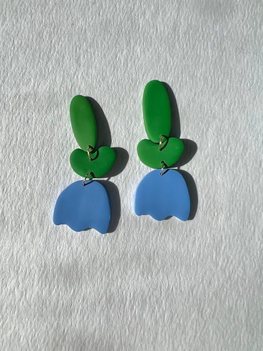 blue tulip earrings