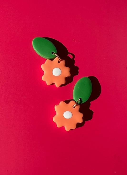 orange sakura bb earrings