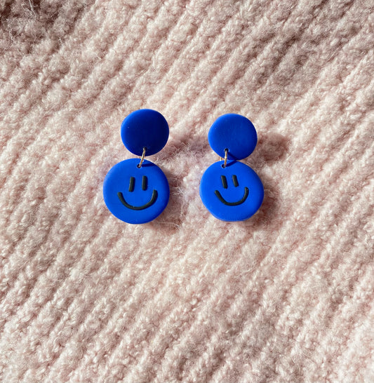 blue mini smiley dangles