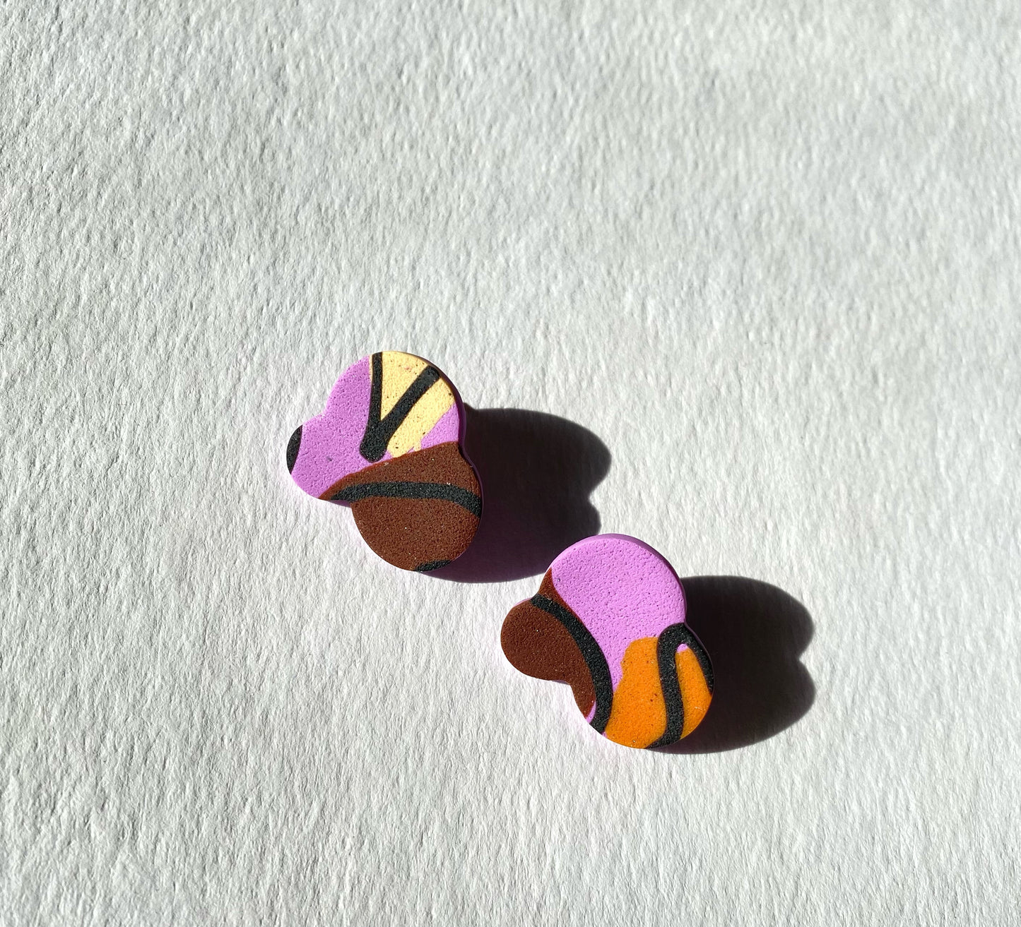 colorful on lavender large bubble studs